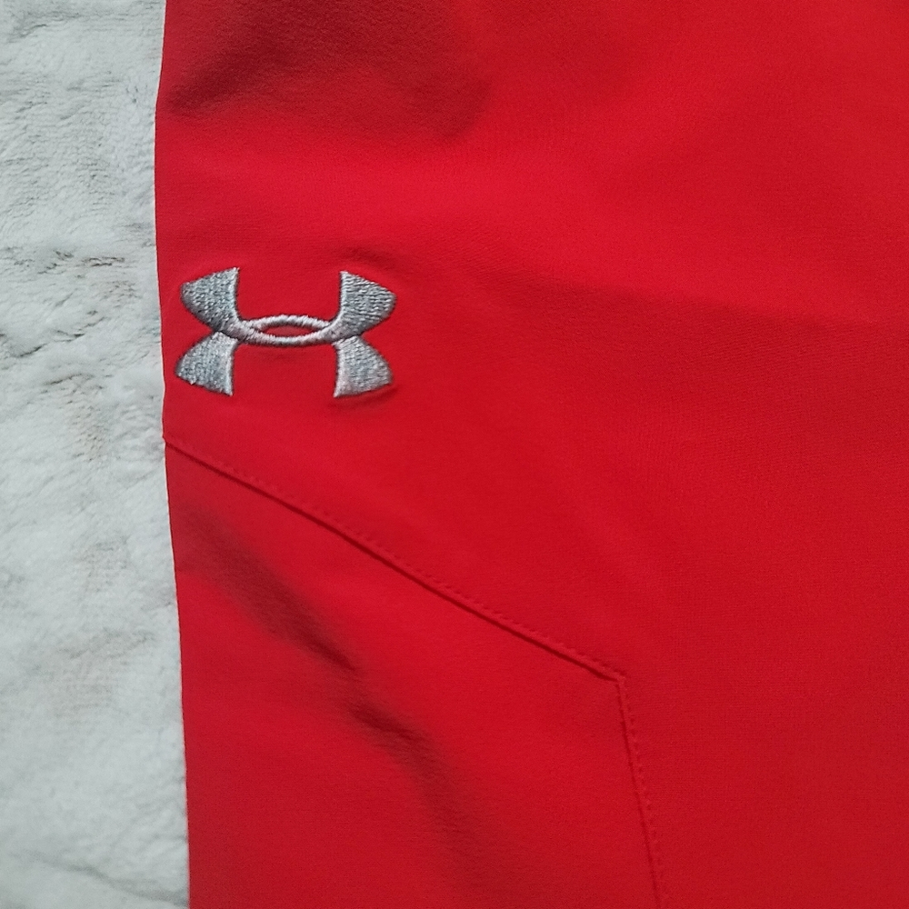 Under Armour Women's Woven Warm Up Pants Size M Red/gray NWT - Picture 8 of 16